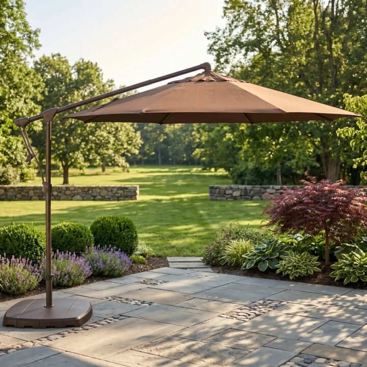 10' Classic Octagon Left-To-Right Tilt Cantilever Umbrella - Walnut