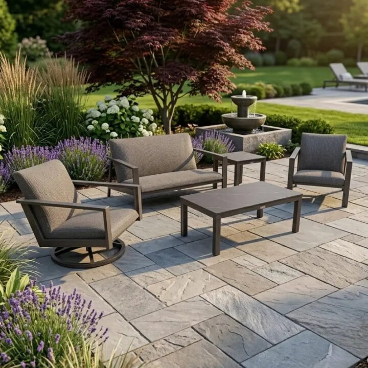 Parker 5 Piece QDF Loveseat Chat Group