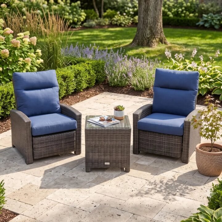 Ellis 3 Piece Recliner Group - Indigo Acrylic
