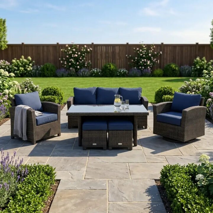 Ellis 7 Piece Sofa Conversation Group - Indigo Acrylic
