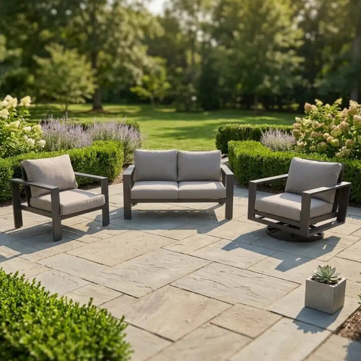 Sutton Grey 3 Piece Loveseat Group - Dove