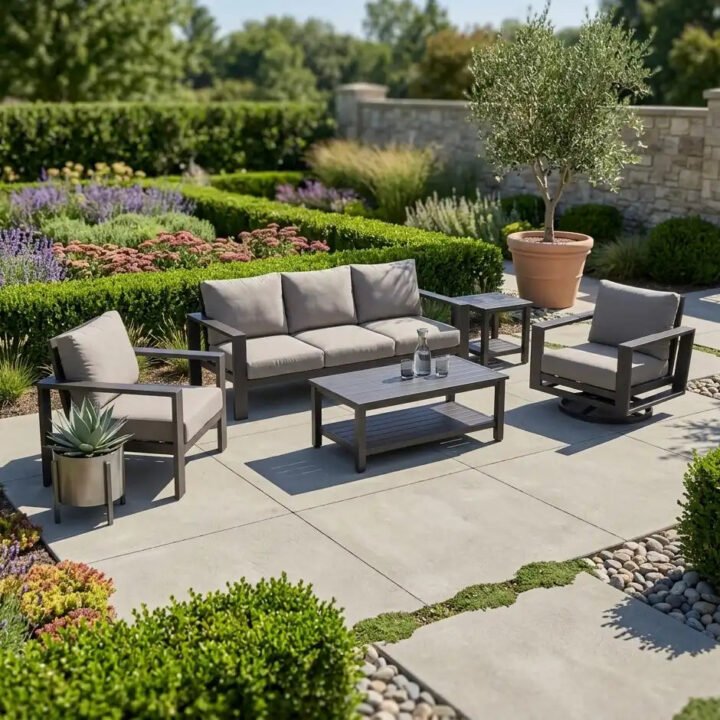 Sutton Grey 5 Piece Sofa Group - Dove
