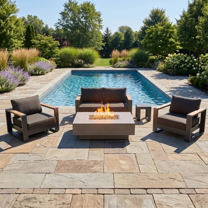 Ryder XL 5 Piece Loveseat Firepit/Chat Group