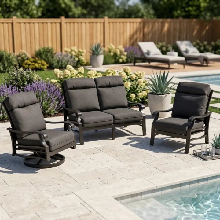 Stirling 3 Piece Loveseat Group - Canvas Coal