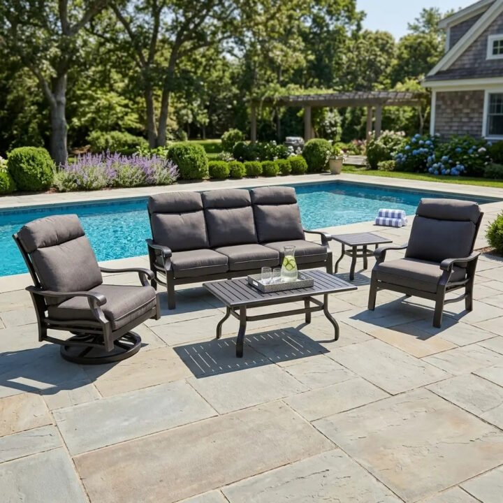 Stirling 5 Piece Sofa Chat Group - Canvas Coal