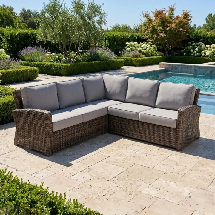 Woodridge 3 Piece Sectional Group - Canvas Steel