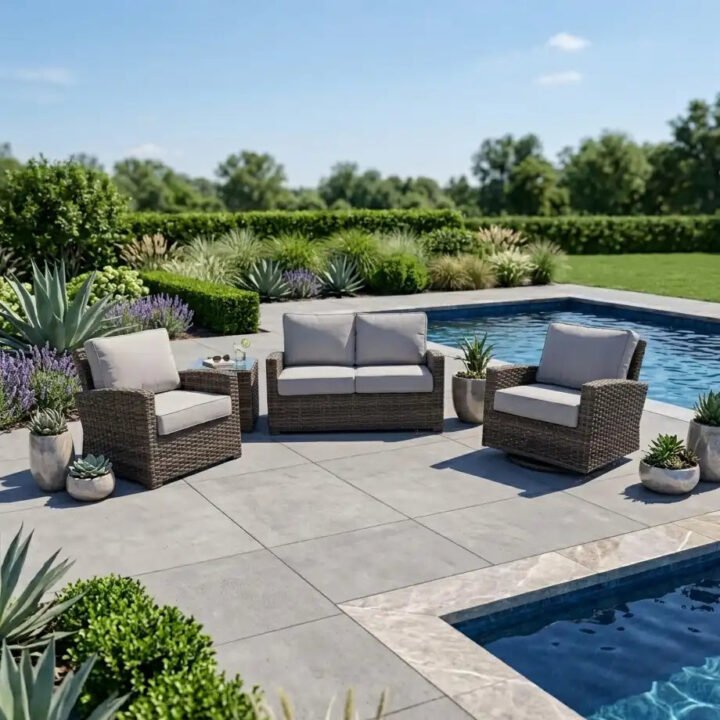 Woodridge 3 Piece Loveseat Group - Canvas Steel
