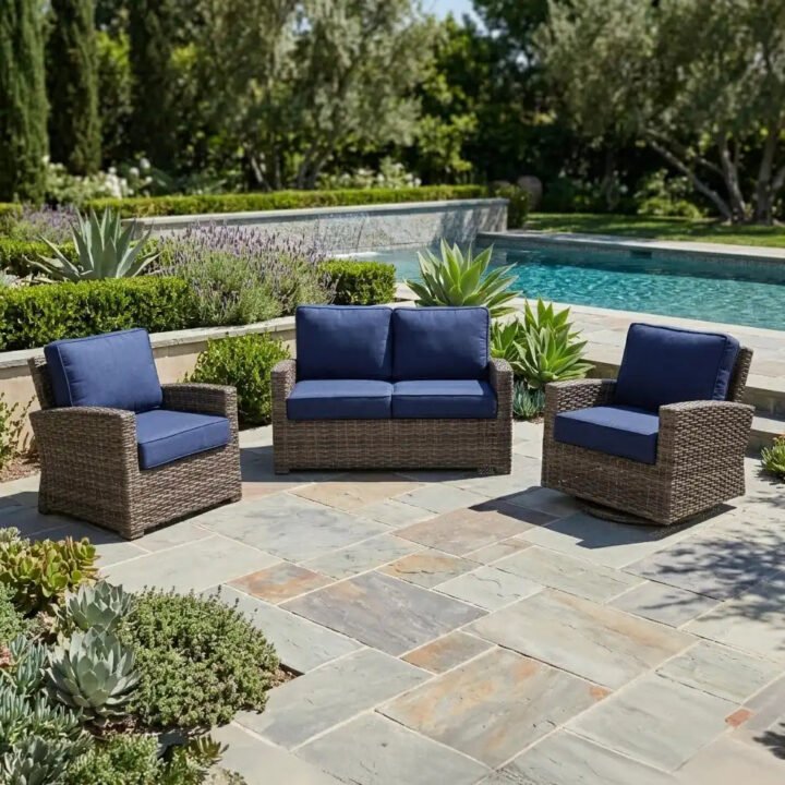 Woodridge 3 Piece Loveseat Group - Canvas Indigo