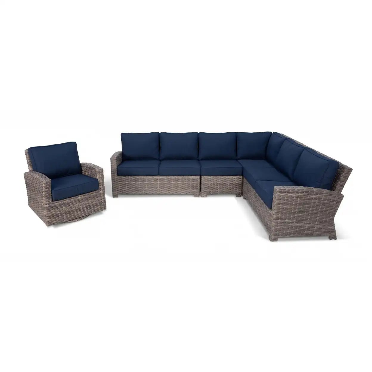 Woodridge 5 Piece Sectional Chat Group - Spectrum Indigo