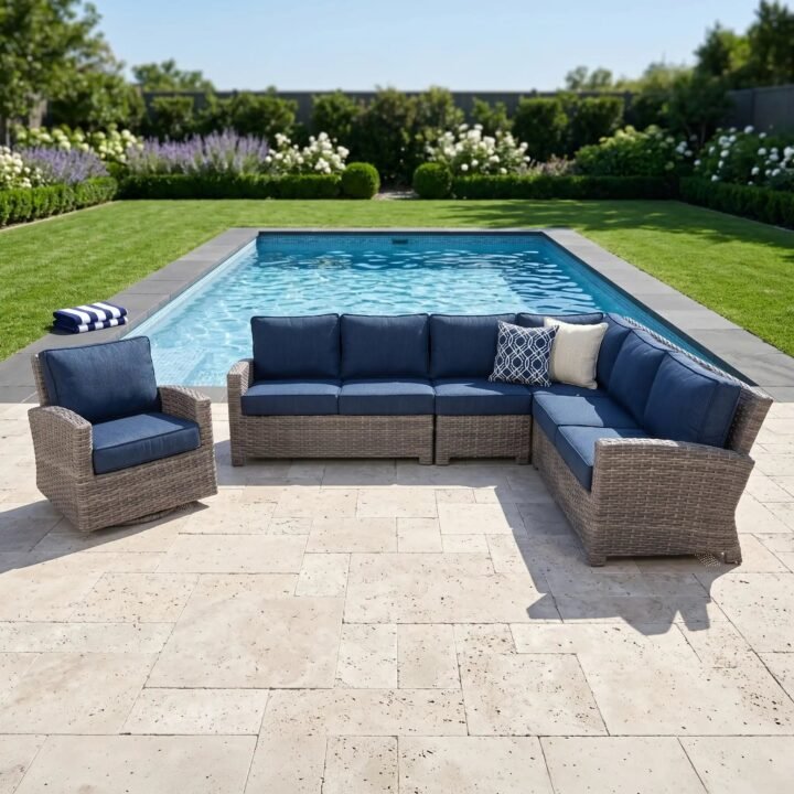 Woodridge 5 Piece Sectional Chat Group - Spectrum Indigo