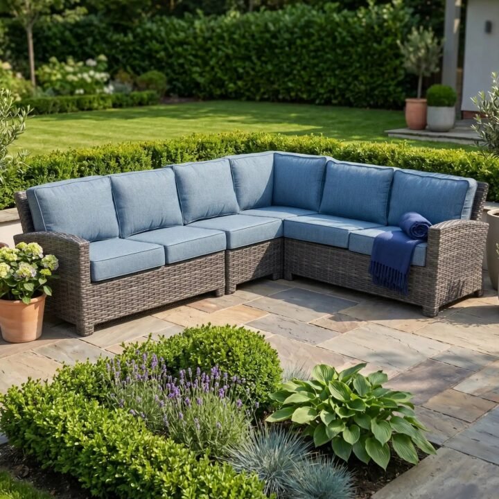 Woodridge 4 Piece Sectional Group - Spectrum Denim