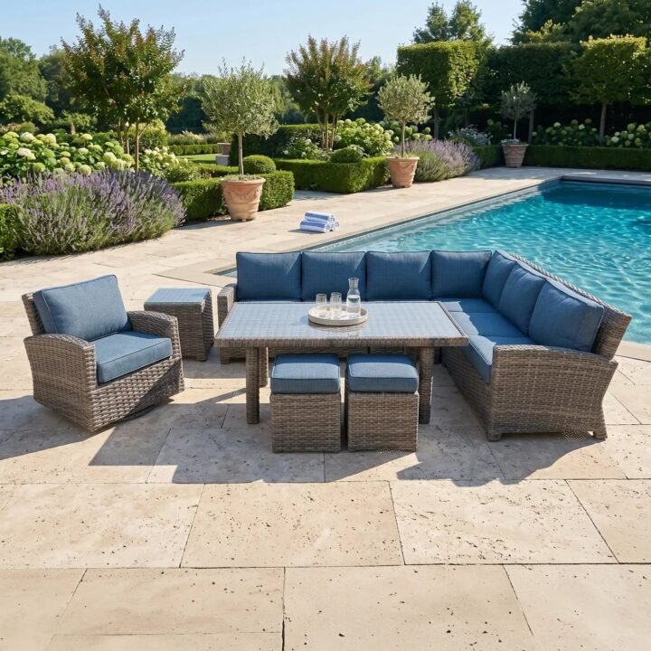 Woodridge 9 Piece Sectional Conversation/Chat Group - Spectrum Denim
