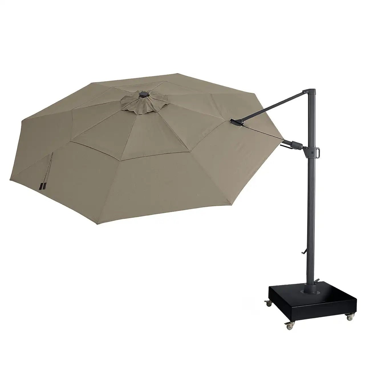 13' Designer Octagon Solar Lux Infinite Tilt Cantilever Umbrella - Cast Ash