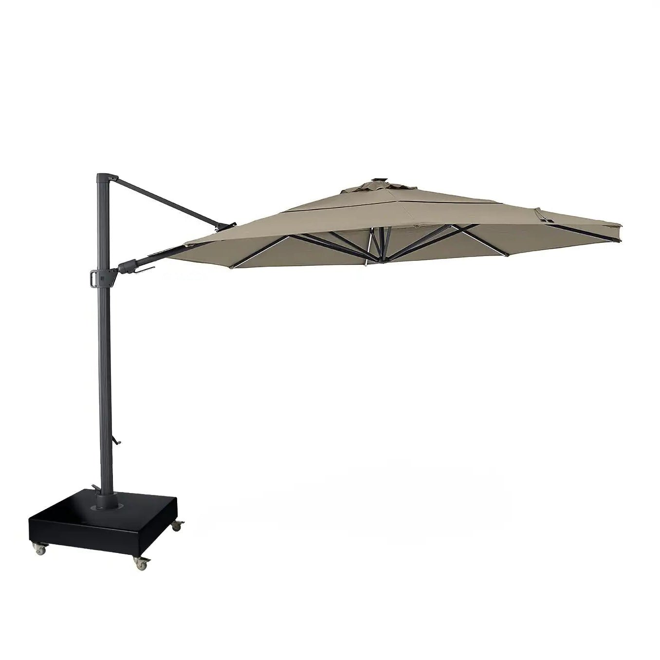 13' Designer Octagon Solar Lux Infinite Tilt Cantilever Umbrella - Cast Ash