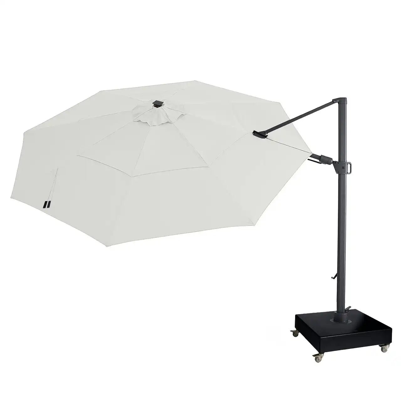 13' Designer Octagon Solar Lux Infinite Tilt Cantilever Umbrella - Natural