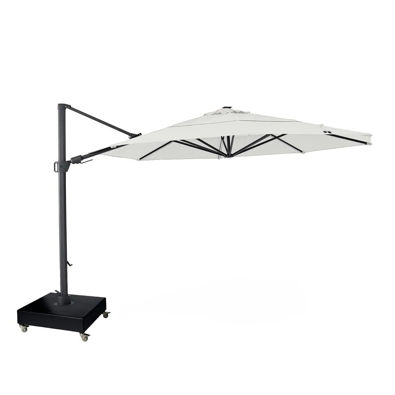 13' Designer Octagon Solar Lux Infinite Tilt Cantilever Umbrella - Natural