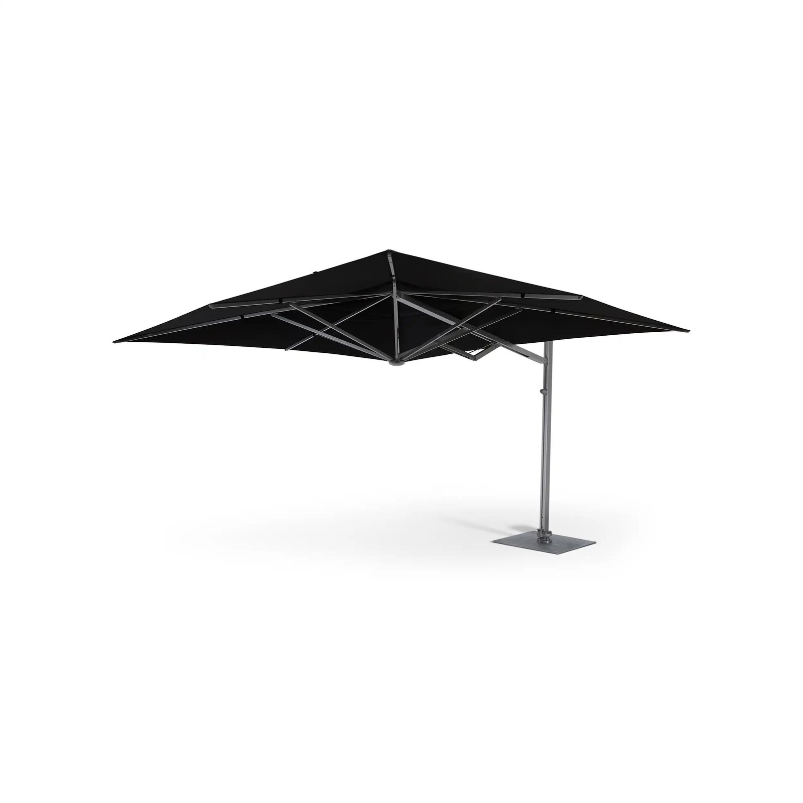 13' Square Commercial Valarium Cantilever Umbrella - Black