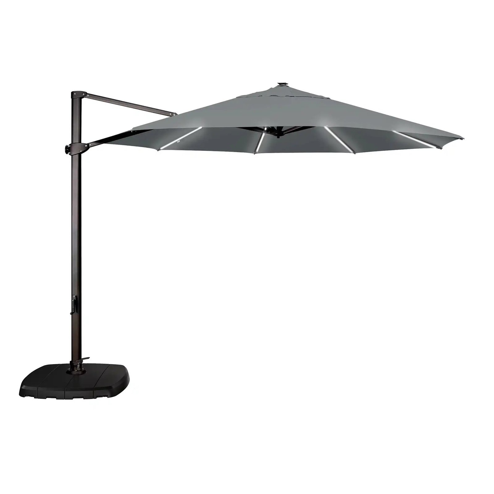 11' Deluxe Octagon Starlight Infinite Tilt Cantilever Umbrella - Boulder