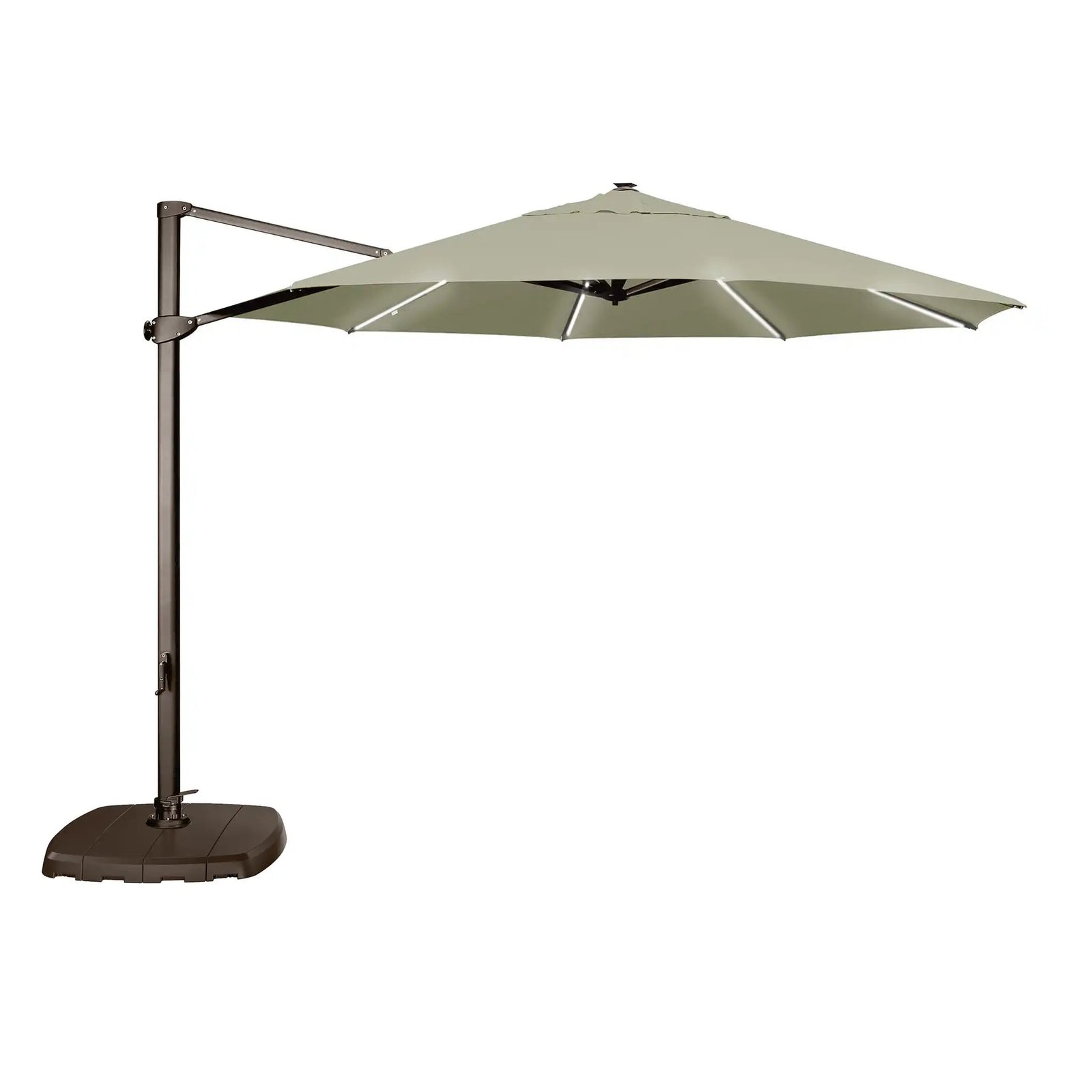 11' Deluxe Octagon Starlight Infinite Tilt Cantilever Umbrella - Khaki