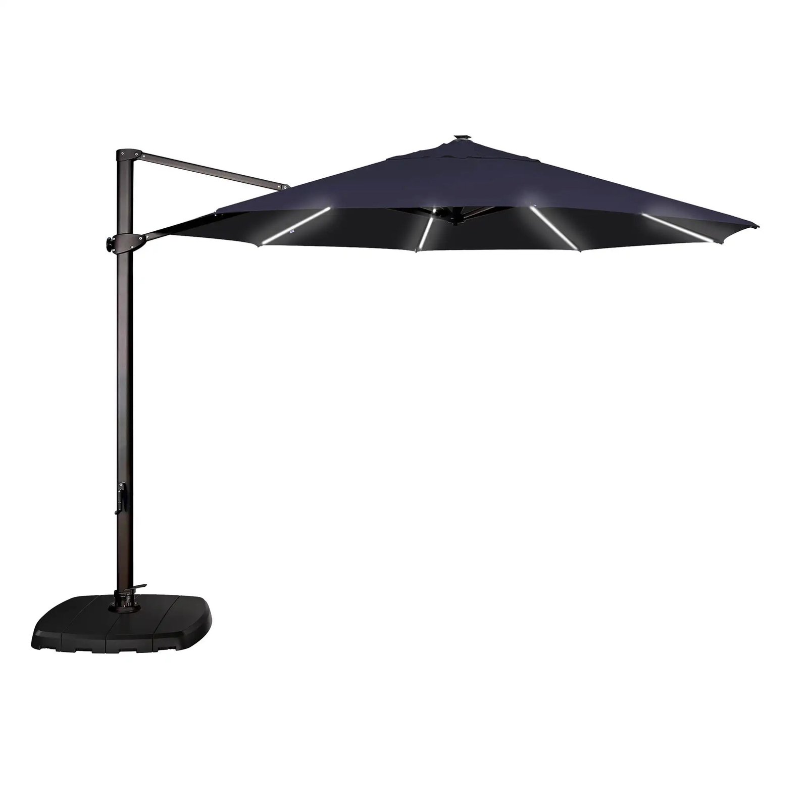 11' Deluxe Octagon Starlight Infinite Tilt Cantilever Umbrella - Navy
