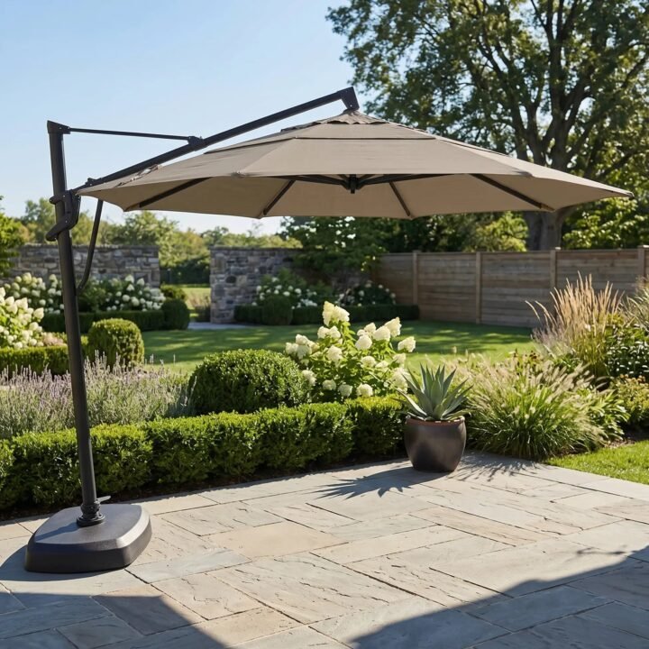 11' Designer Octagon AKZ+ Infinite Tilt Cantilever Umbrella - Cast Ash