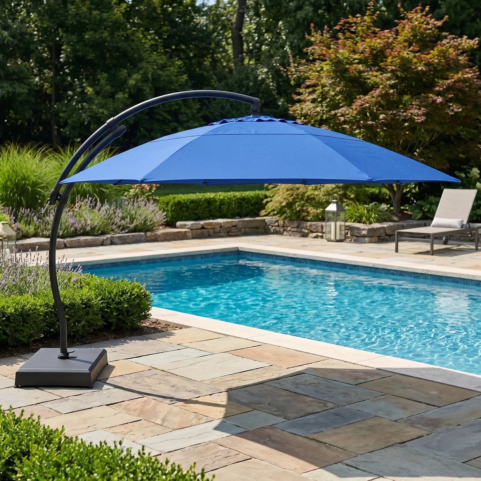 13' Deluxe Octagon Dome Tilting Cantilever Umbrella - Cobalt