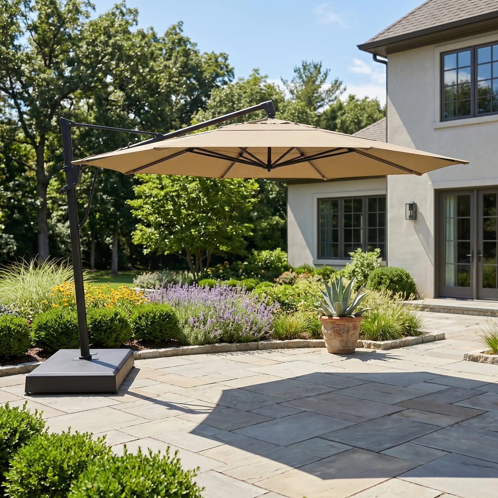 13' Designer Octagon AKZ+ Cantilever Umbrella - Cast Ash