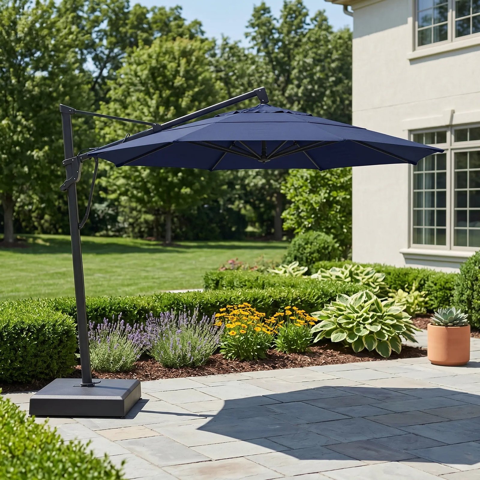 13' Designer Octagon AKZ+ Cantilever Umbrella - Indigo