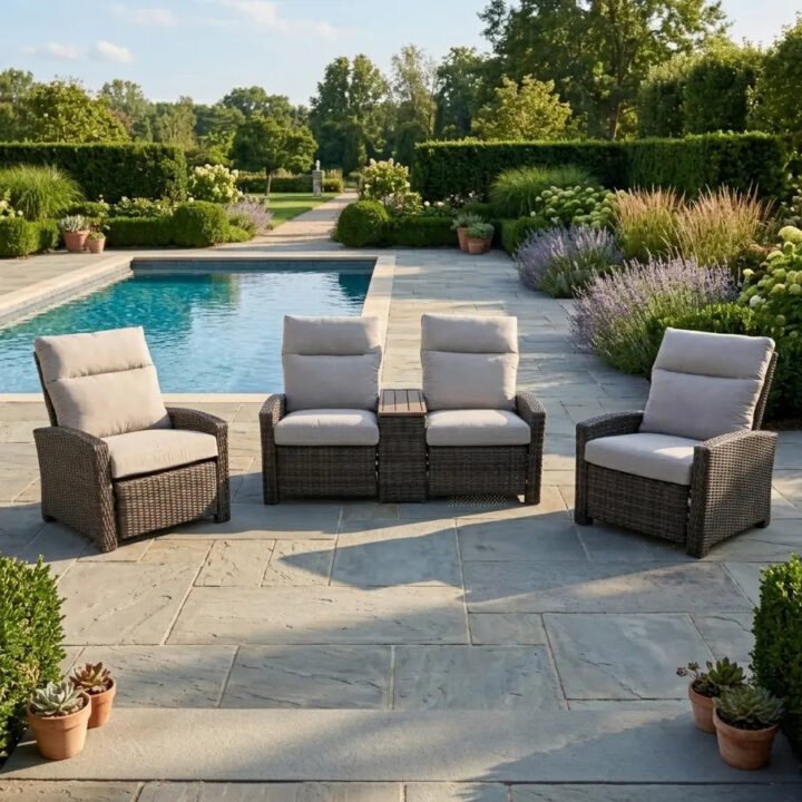 Ellis Reclining 3 Piece Loveseat Group – Dove Acrylic