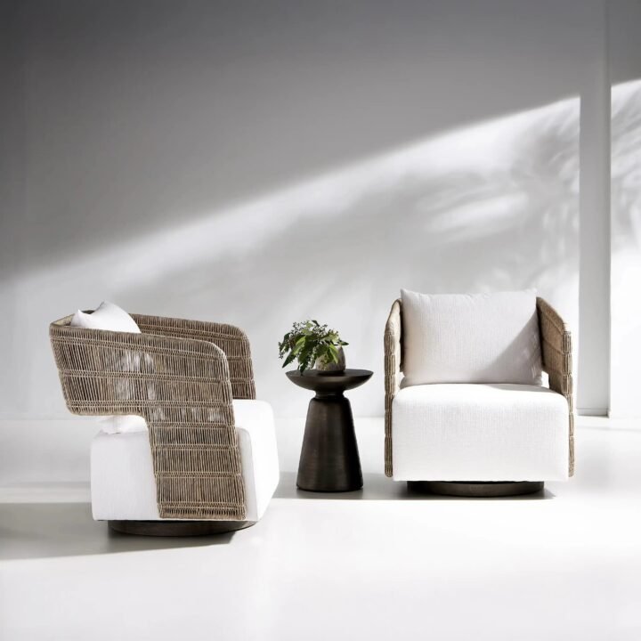 Maldives Woven 3 Piece Swivel Chair Group