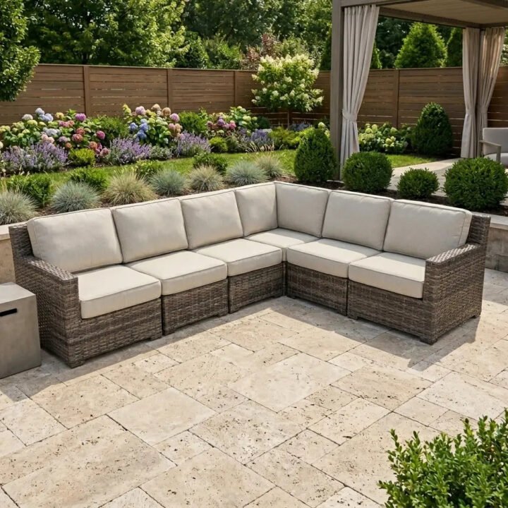 St. Kitts Grey 6 Piece Sectional Group – Swimmer Oyster