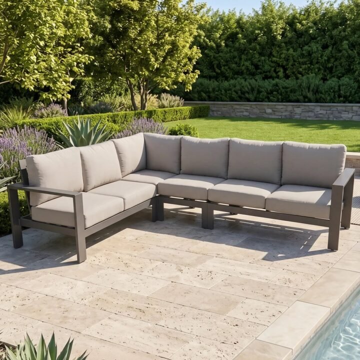 Sutton Grey 4 Piece Sectional Group – Dove