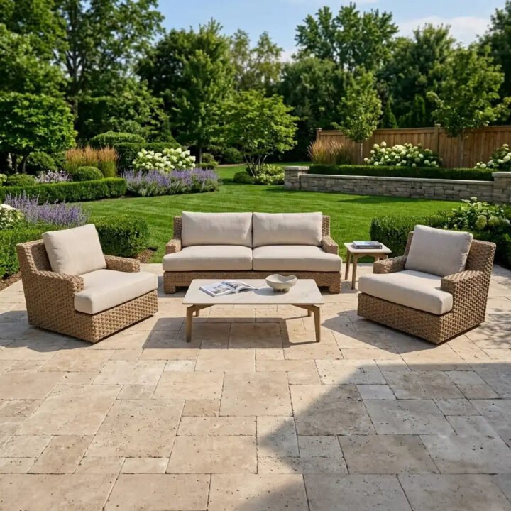Trieste 5 Piece Woven Sofa Chat Group